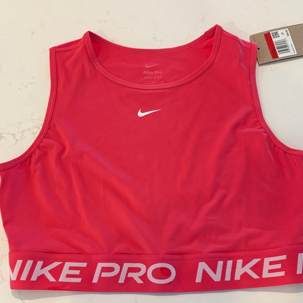 Nike Pro coral Sports Top size L